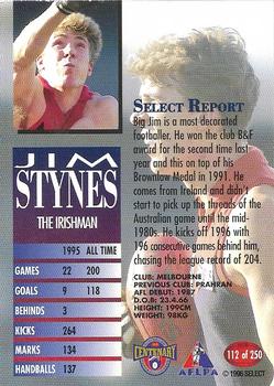 1996 Select AFL #112 Jim Stynes Back